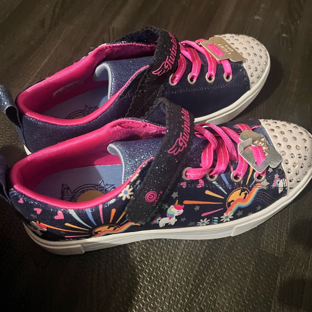 Skechers Kids' Navy and Pink Unicorn Sneakers